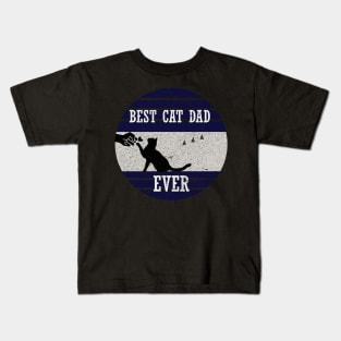 best cat dad ever vintage retro style Kids T-Shirt